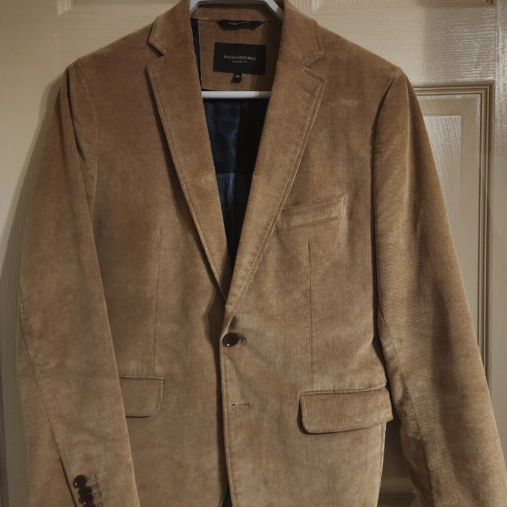 Banana Republic Men's Sport Coat Curdoroy Tan Tailored Fit 38S